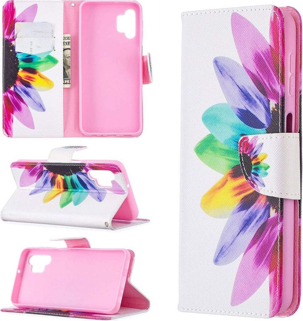 König Design Hülle kompatibel mit Samsung Galaxy A32 5G Kunstleder Handyhülle - Handy Case Rosa