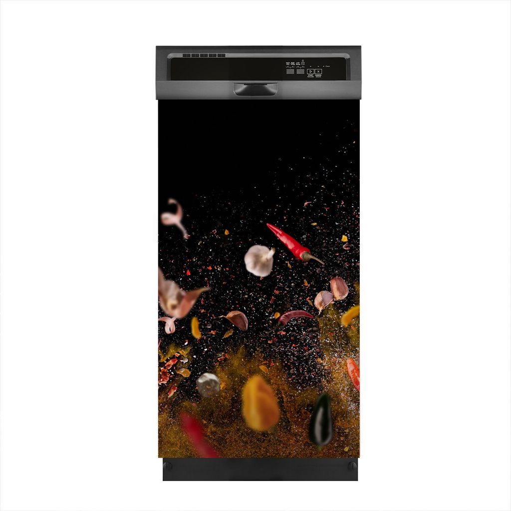 Aufkleber sticker 45x80 cm Dekorative folie Spülmaschine - Gewürze Gemüse