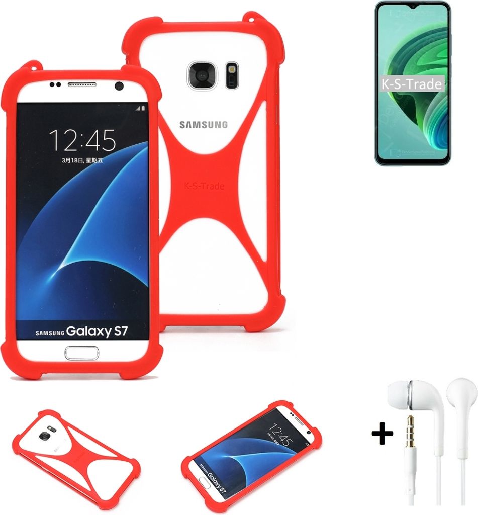 Handy-hülle + Kopfhörer kompatibel mit Xiaomi Redmi 10 5G Schutz-hülle Bumper Silikon Schutz Hülle Cover Case Silikoncase Silikonbumper TPU
