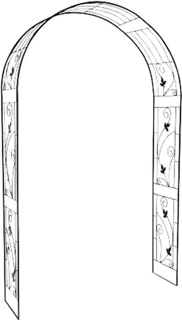 Tuteur arche décorative en métal pour rosiers et fleurs grimpantes