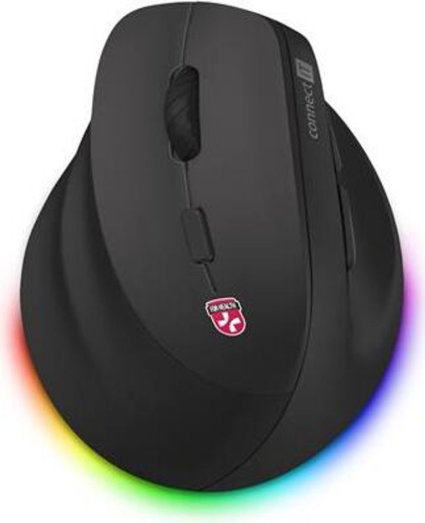 Connect IT CMO-2620-LH, Linkshändig, Vertikale Ausführung, Optisch, RF Wireless + Bluetooth, 2400 DPI, Schwarz