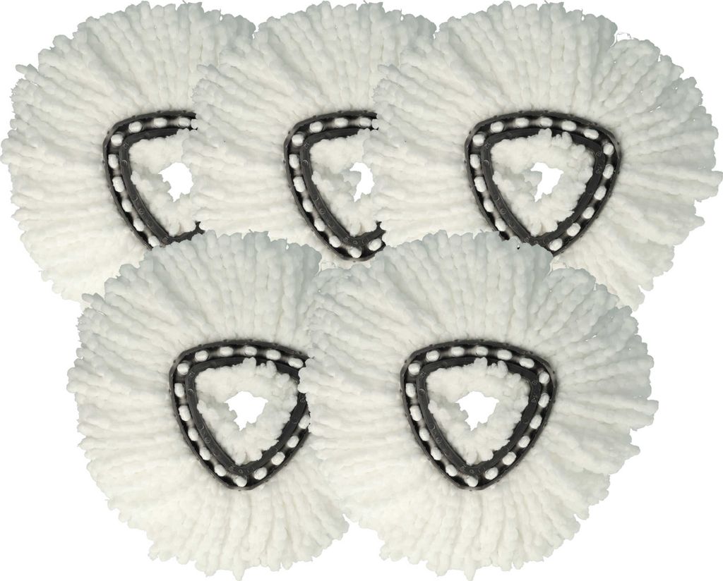 vhbw 5x Wischbezug kompatibel mit Vileda EasyWring & Clean, EasyWring & Clean Turbo Wischmopp - Ersatzkopf, Mikrofaser Weiß