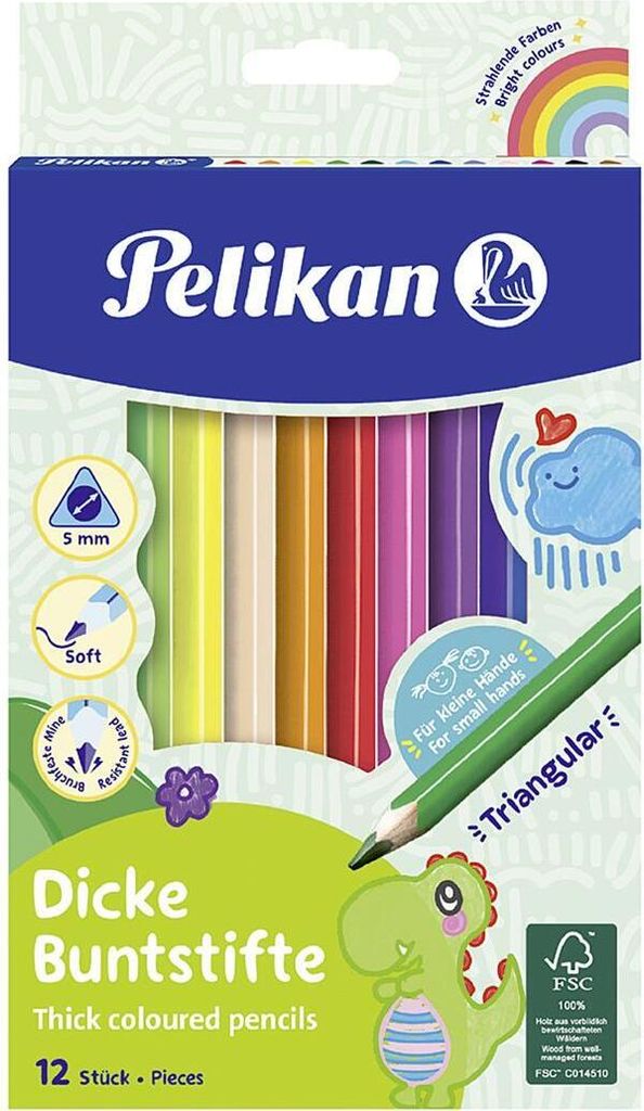Matite colorate Pelikan a 3 punte spesse BSD12DN colorate Immagine del prodotto 