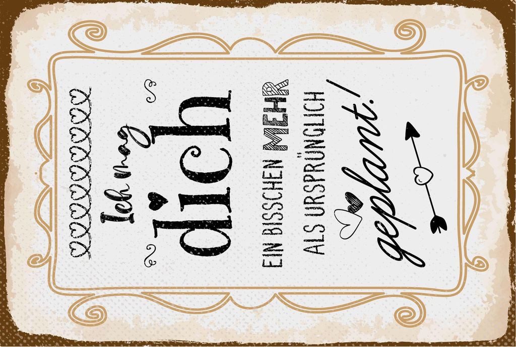 vianmo Holzschild 18x12 cm Ich mag dich mehr als ursprünglich geplant