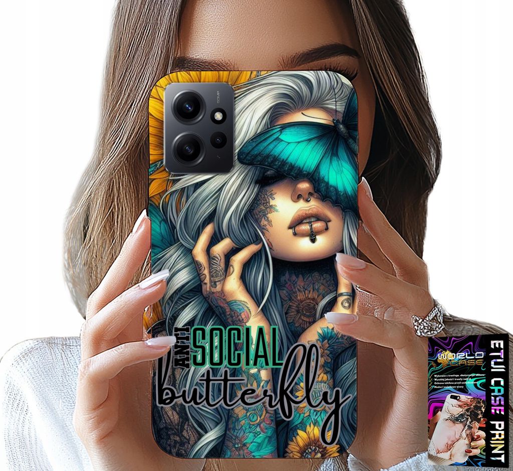 Gehäuse Für Xiaomi Note 12 4G - Anti Social, Schmetterling, Schmetterling, Weiblich