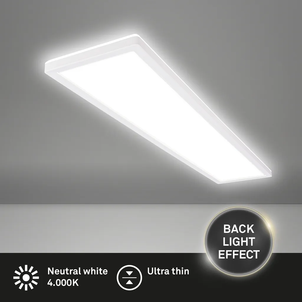 Briloner Tava LED 98cm Plafoniera Ultrapiatta 4800lm Retroilluminata - 11