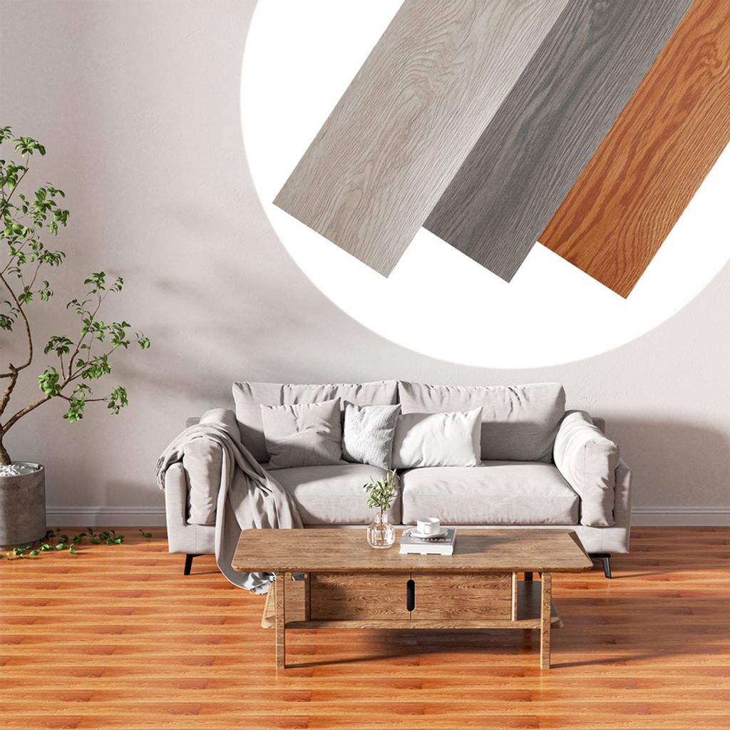 Jopassy 10 m² PVC Bodenbelag Vinylboden Dunkelgrau Selbstklebende Holz-Effekt Fliesen Vinyl-Fliesen klicksystem für Fußbodenheizung | 91,44cm x ...