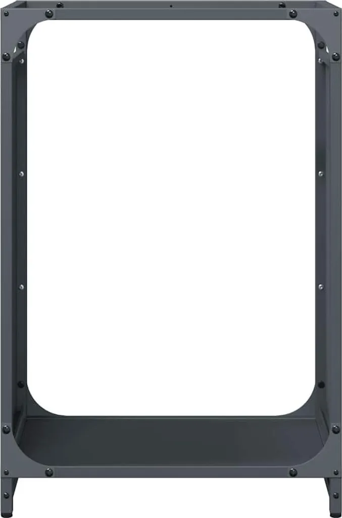 Range-bûches intérieur anthracite 44x28x65 cm robuste en acier pur - 5