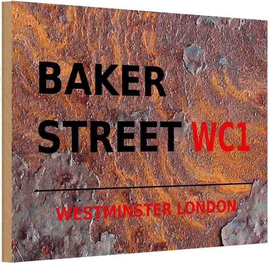 vianmo Holzschild 20x30 cm Street Baker WC1 England