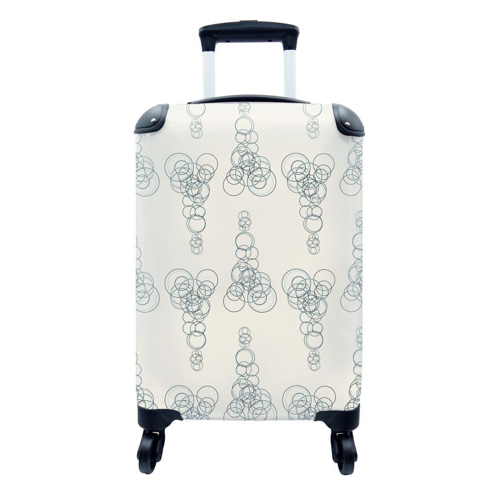 MuchoWow Koffer Handgepäck Trolley Rollkoffer Kleine Reisekoffer mit 4 Rollen - Kreis - Muster - Abstrakt - Cabin Size < 55x40x23 cm & 55x40x20 ...