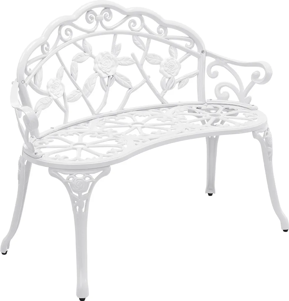 Banc de jardin 2 places [casa.pro] en fonte blanche style fer antique