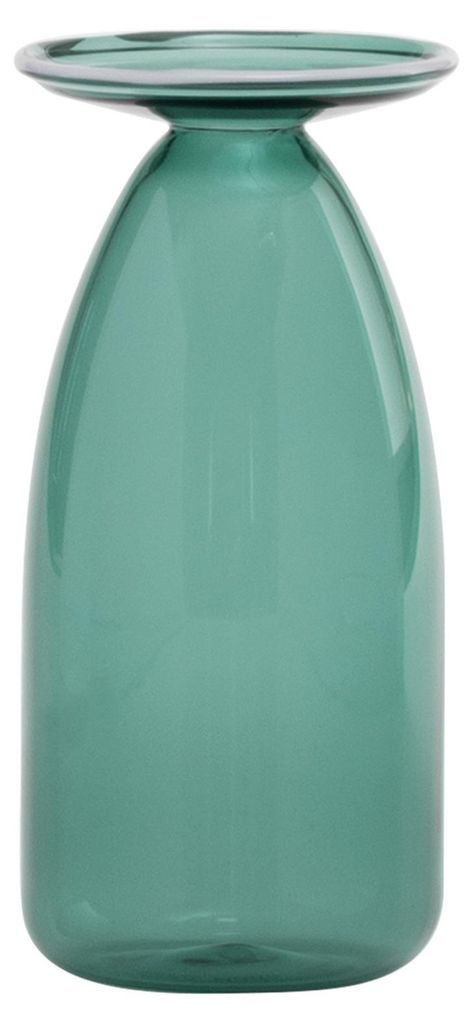 Die mundgeblasene Vase Un Fiore 120 aus Borosilikatglas in Lake Green ist ideal für mittelgroße Blumensträuße und fasst 120 cl Volumen.
