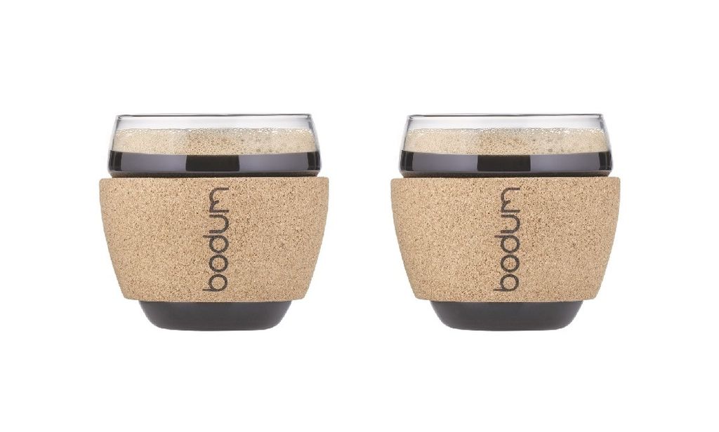 Bodum doppelwandige Gläser Pavina Kork 100 ml - 2 Stück