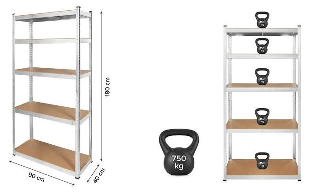 Étagère de rangement garage 5 niveaux modulables en métal robuste - 13
