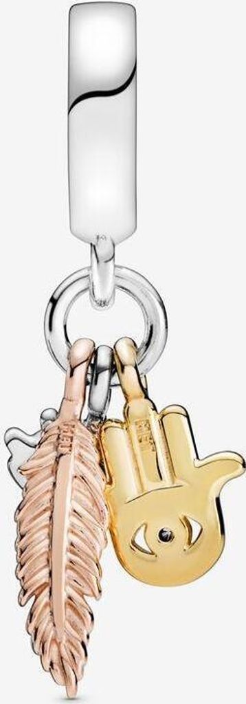 thumbnail image 2 of Authentic Pandora Hamsa Charm – All-seeing Eye & Feather, Sterling Silver & Crystal (768785C01) 2 of 6