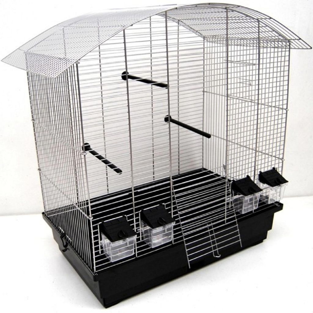 Vogelkäfig Ula Chrom/Schwarz für Wellensittiche Vogelheim Produktbild 