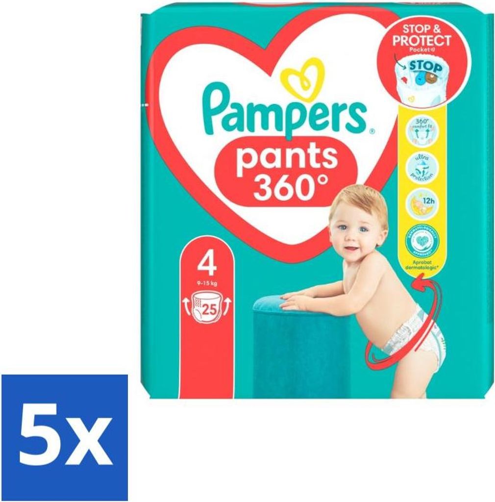 Pampers – Windelhosen – Baby Trockenhosen Größe 4 – 25 Windeln - Vorteilspack - 5 Stücke
