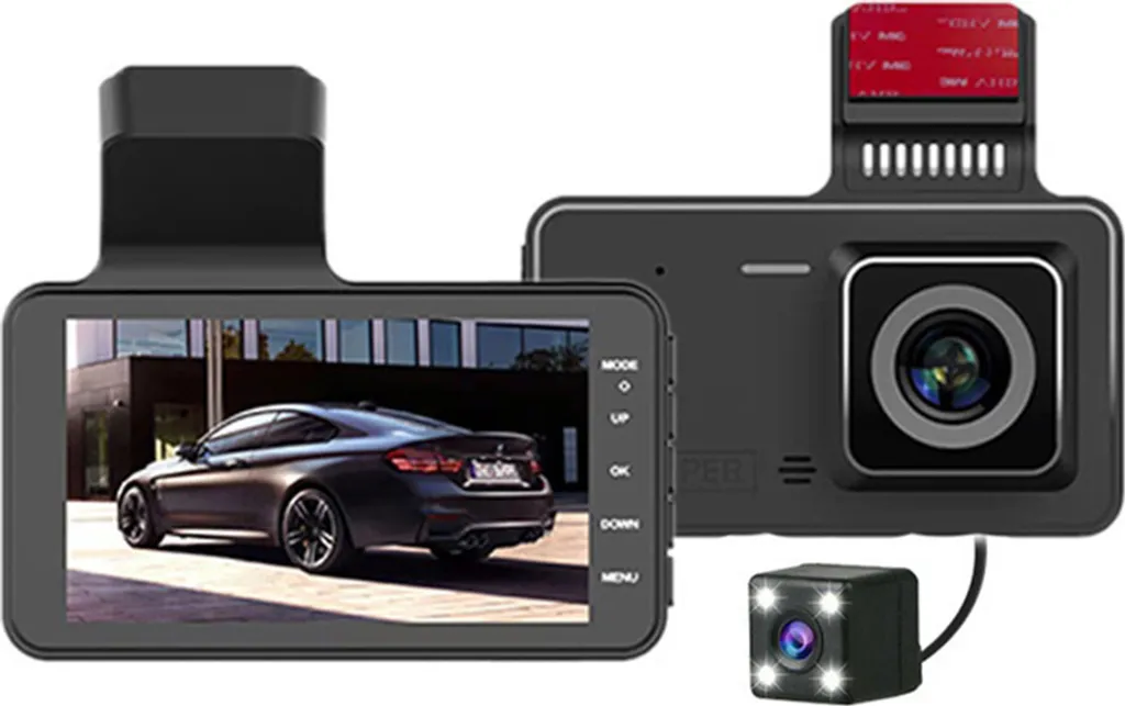 Soluzione Dash Cam Professionale 4 Pollici 1080p - Doppia Lente