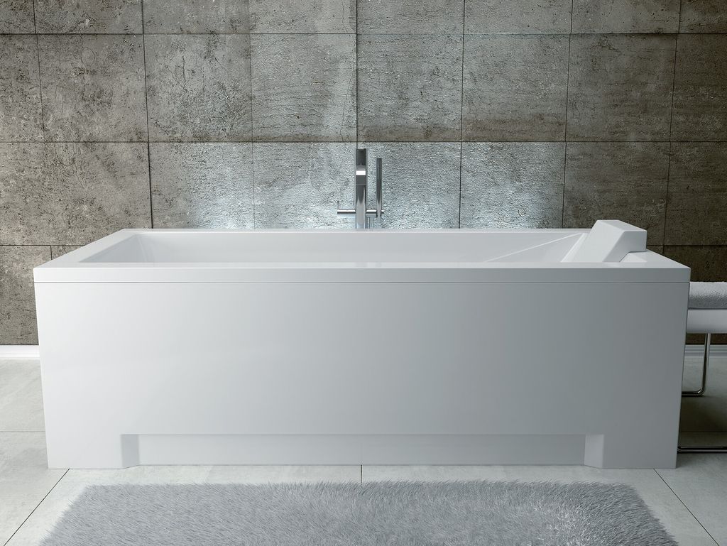 Badewanne MODERN 120x70 mit Füßen , mit Siphon (ohne Schürze)+weiße Kopfstütze GRATIS