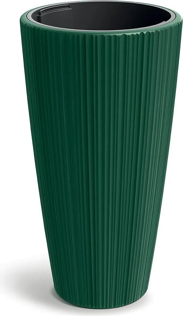 Pot de fleurs ORO 39 cm vert foncé pour balcon et terrasse moderne