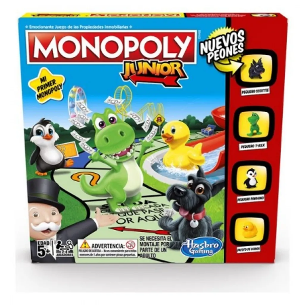 Monopoly Junior Hasbro A6984793 - Jeu en Espagnol Simple et Rapide
