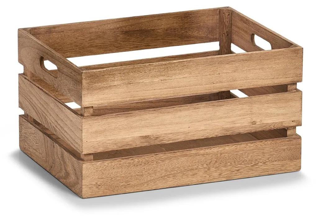 Caisse de rangement bois marron effet vieilli 15167 - Finition Vintage