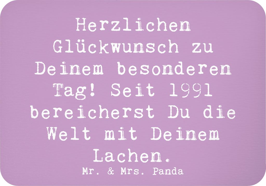 Mr. & Mrs. Panda Kühlschrankmagnet Spruch 1991 Geburtstag - Lavendeltraum - Geschenk, magnet, Geburtstagsspruch, Notizhalter, Geburtstagsgeschenk,...