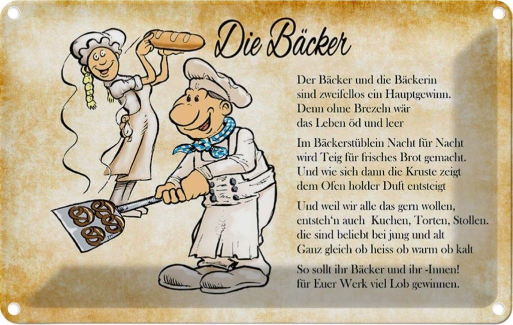vianmo Blechschild 20x30 cm Die Bäcker und Bäckerin Beruf Arbeit