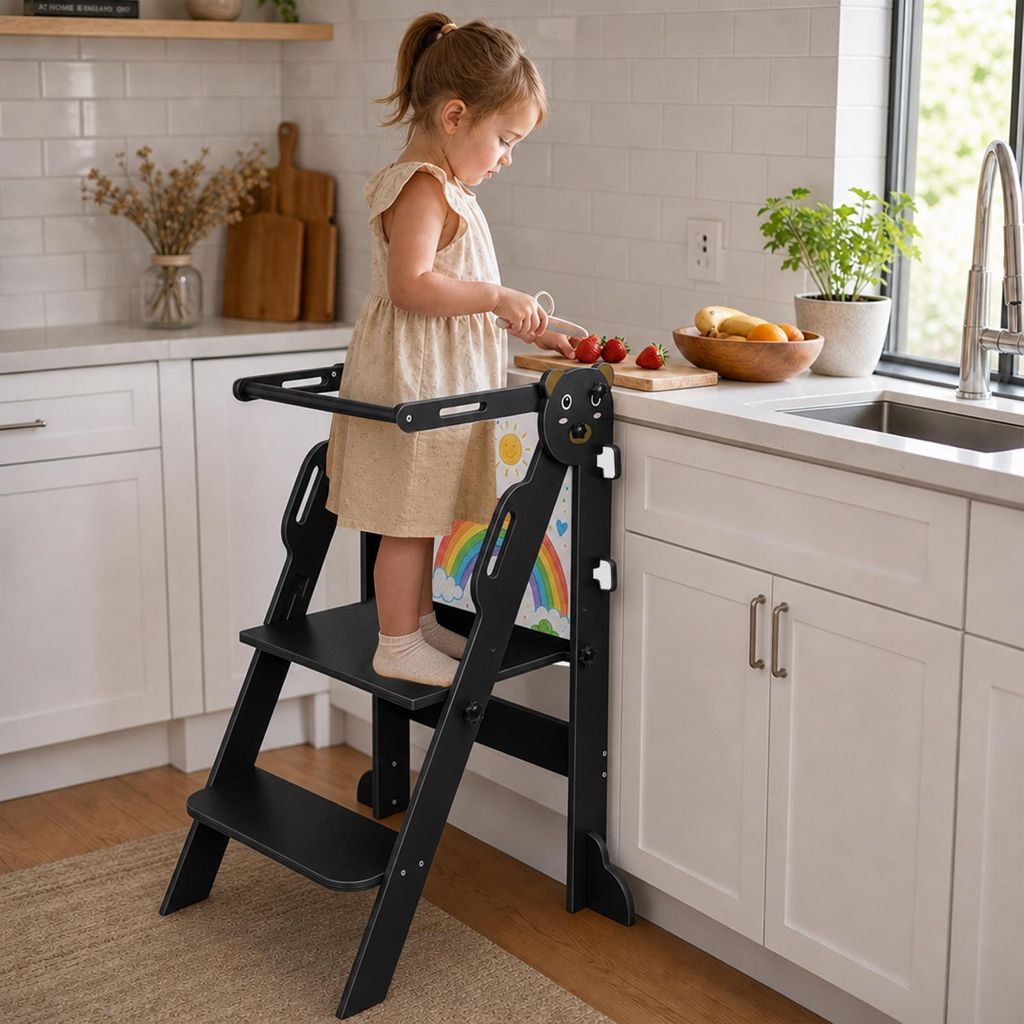 Lernturm mit Tafel für Kinder,Faltbarer Learning Tower aus Produktbild 