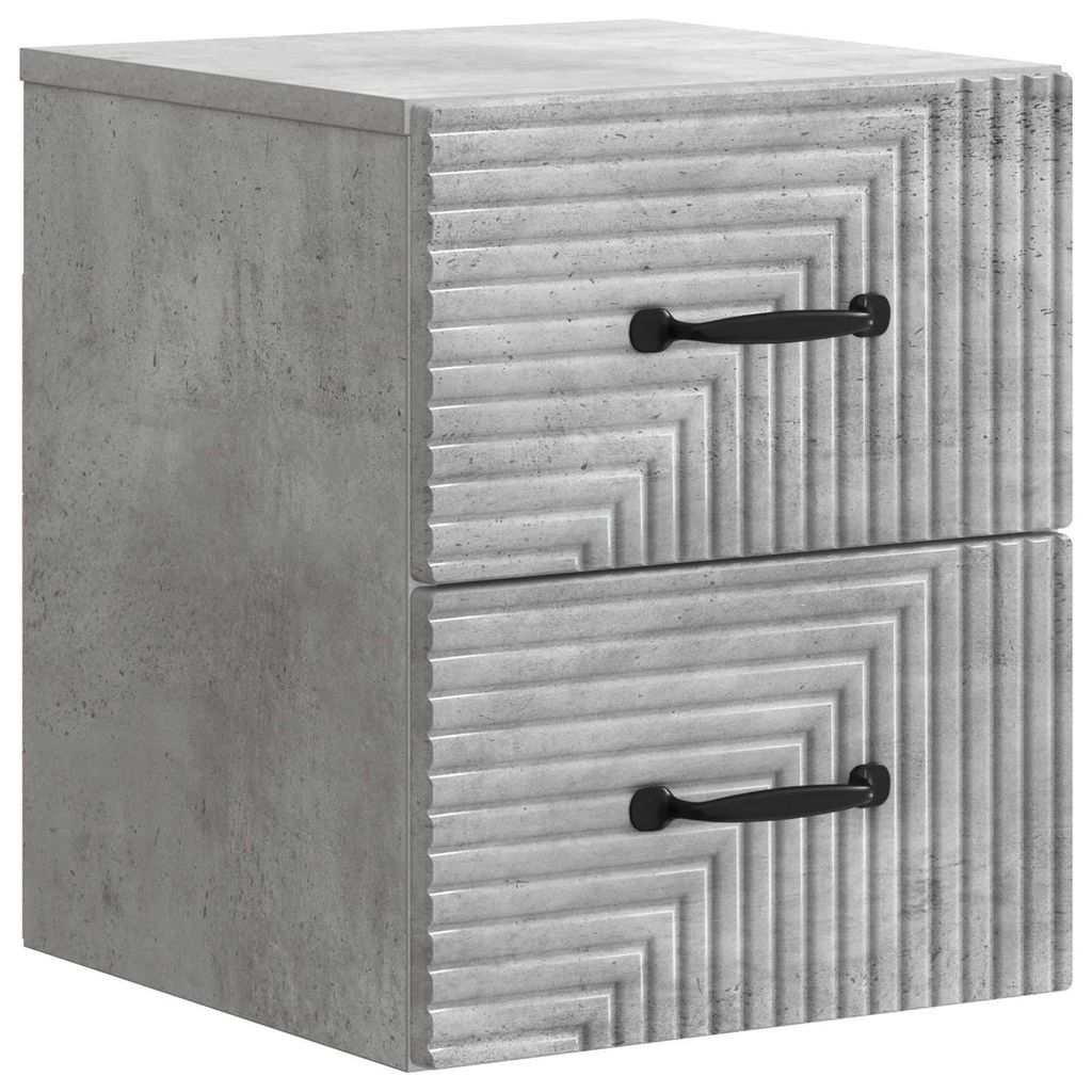Wandmontierter Nachttisch Betongrau 34,5 x 33 x 40 cm