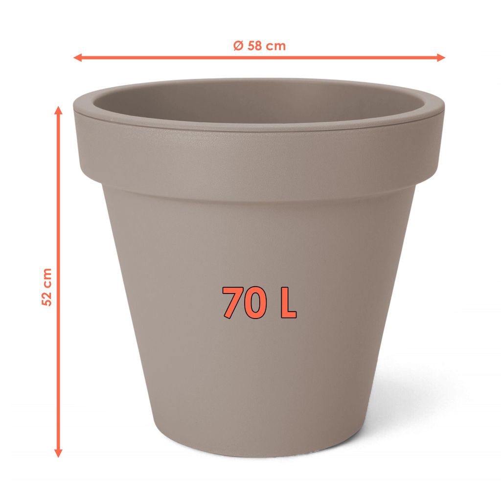 Kunststoff Pflanzkbel XXL gro - 58 cm/beige - Blumenkbel