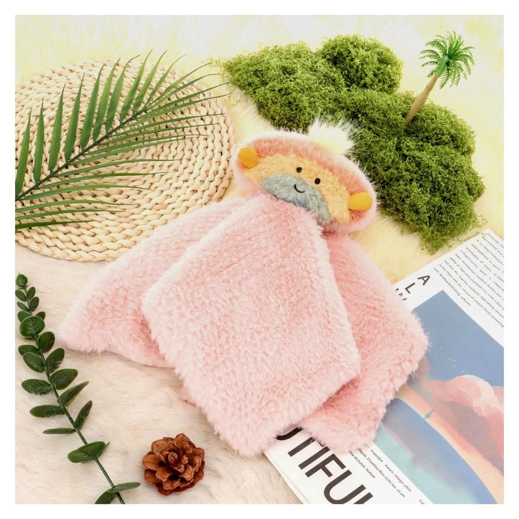 Regenbogen Sicherheitsdecke Schmusetuch für Babys, Plüsch Schnuffeltuch, Beruhigungstuch, 35x35 cm