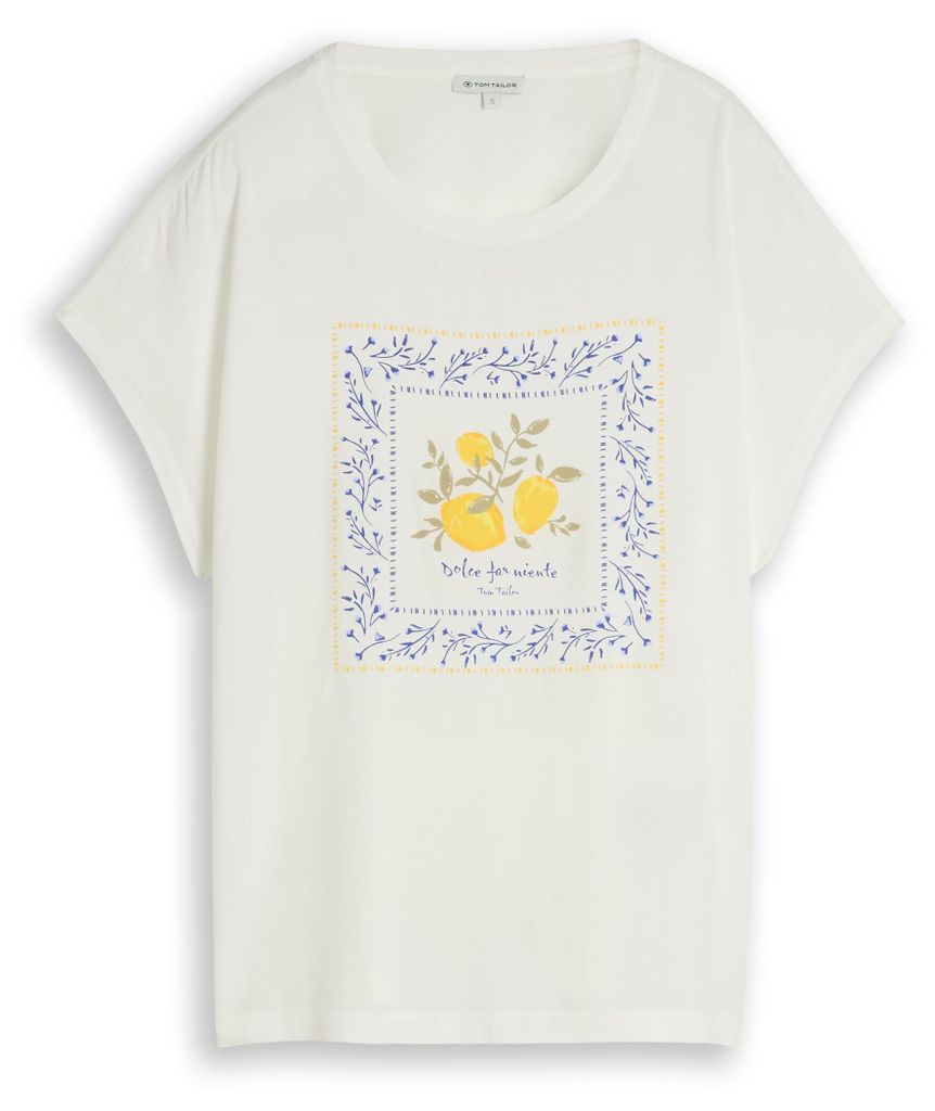 T-Shirt im Material-Mix