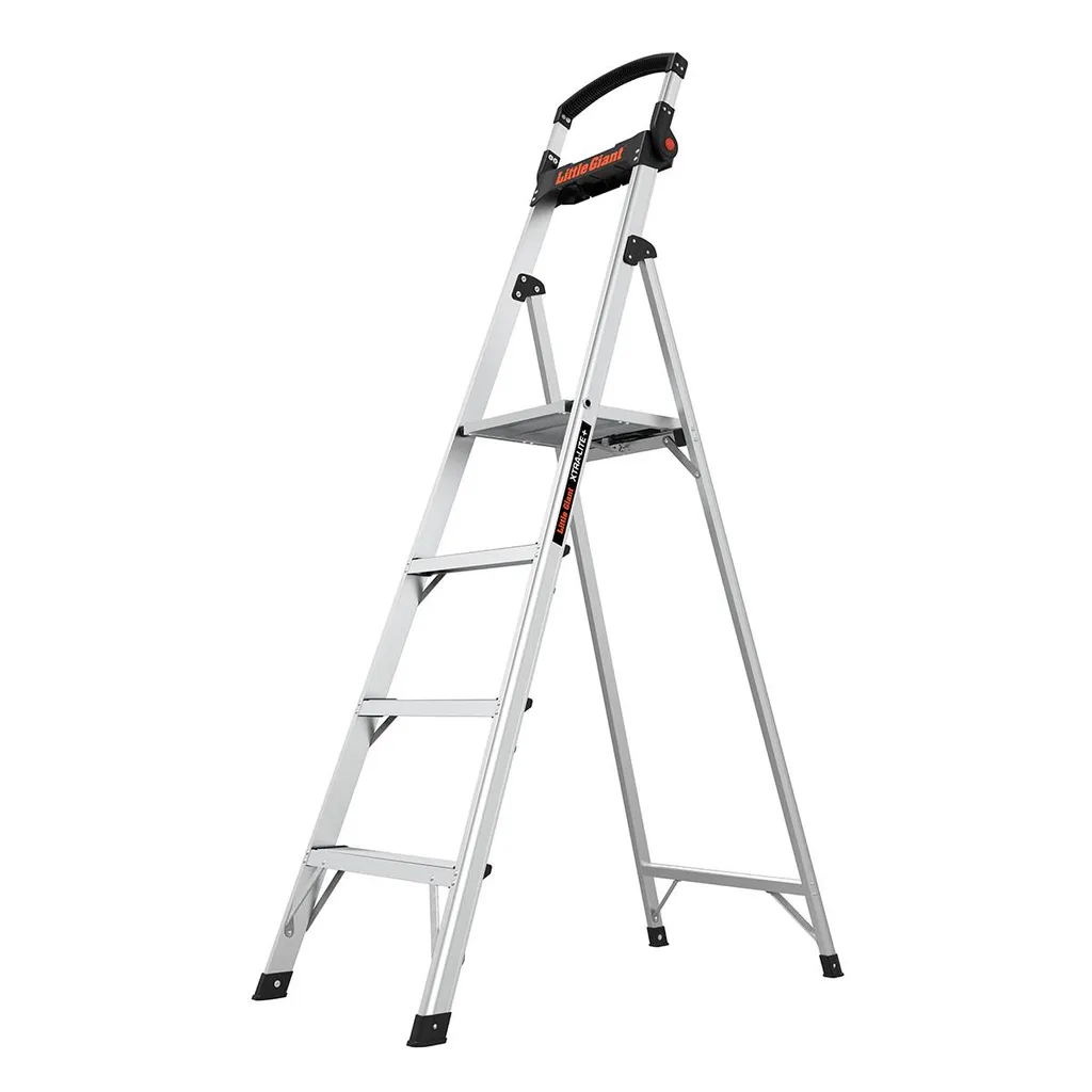 Escabeau 4 marches Little Giant XTRA-LITE Plus en aluminium avec garde-corps