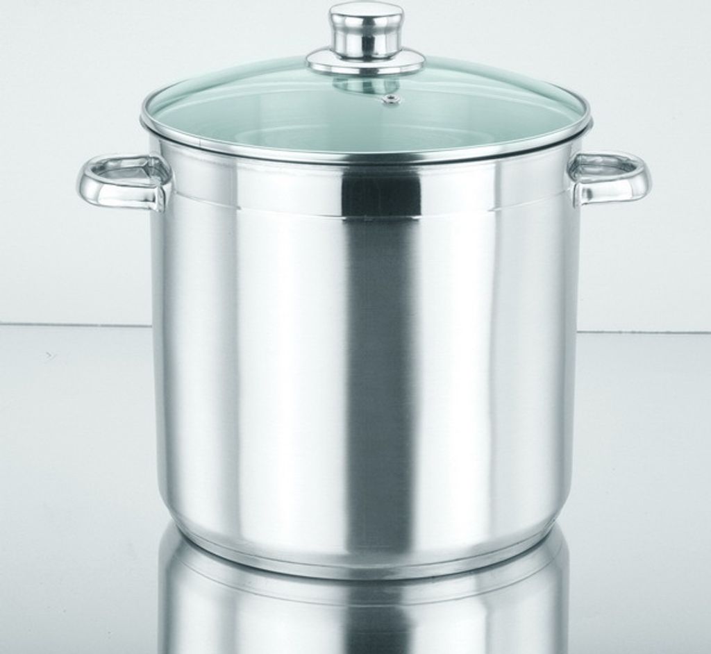 JW Edelstahl-Großraumtopf 10 Liter mit Glasdeckel und Produktbild 