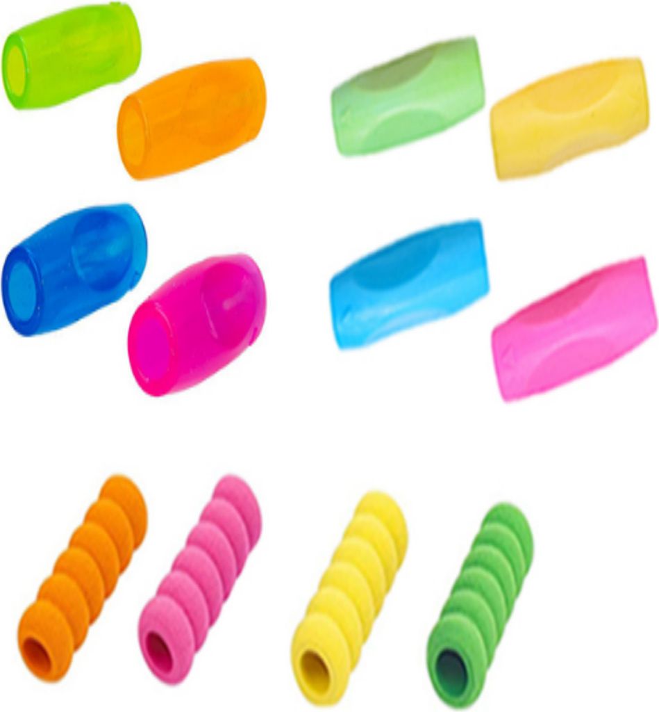 12 Kinder-Buntstiftgriffe, Bleistiftgriffe, Kinder-Bleistiftgriffe, drei Stile – Silikon, Schaumstoff-Stiftgriffe, Schreibwerkzeuge, Schreibhilfe...
