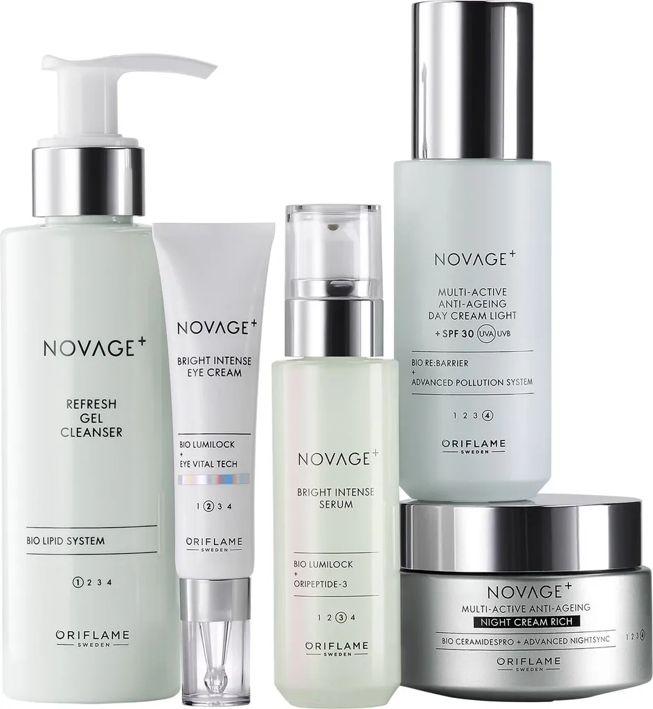 Soin anti-taches Oriflame Novage+ Bright Intense Set pour teint terne
