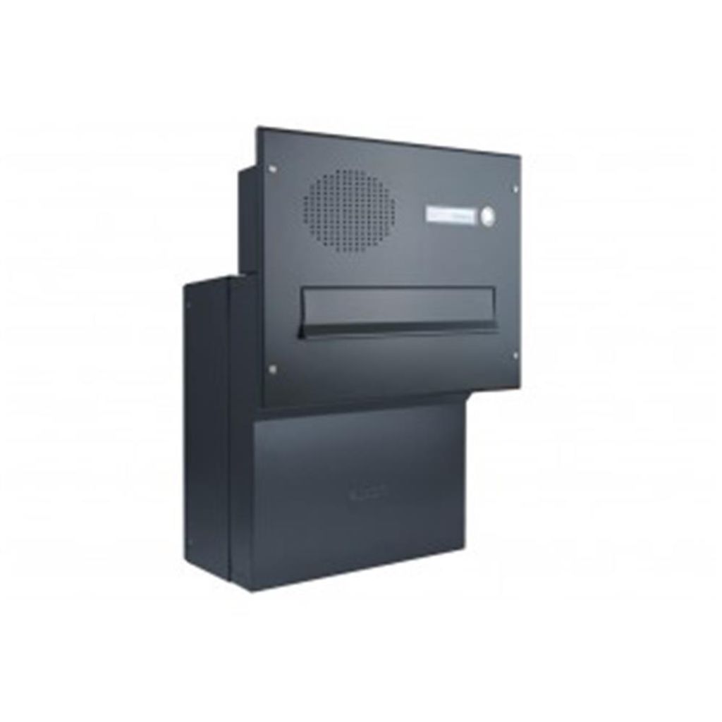 F-04 Durchwurfbriefkasten mit Sprechsieb in RAL 7016