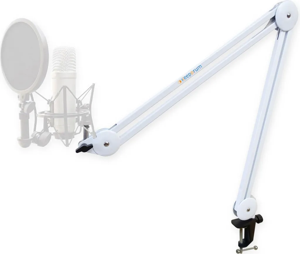 Microphone de streaming USB Rode Podcaster et bras réglable Blanc