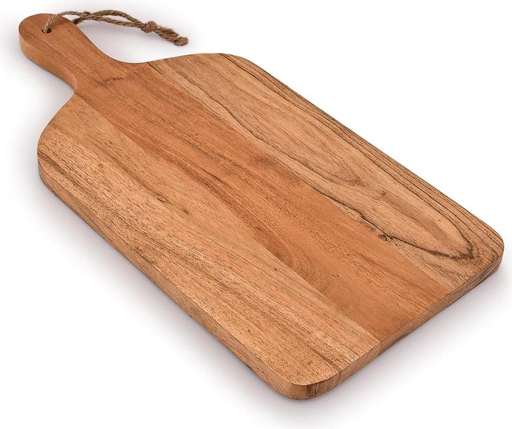 Akazienholz Paddel-Schneidebretter - geeignet für Käse und Charcuterie - Set von 2 - natürliches Material