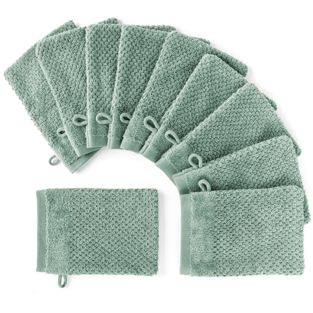 Pure Label 10-TLG Waschhandschuh Waschlappen Set mit Produktbild 