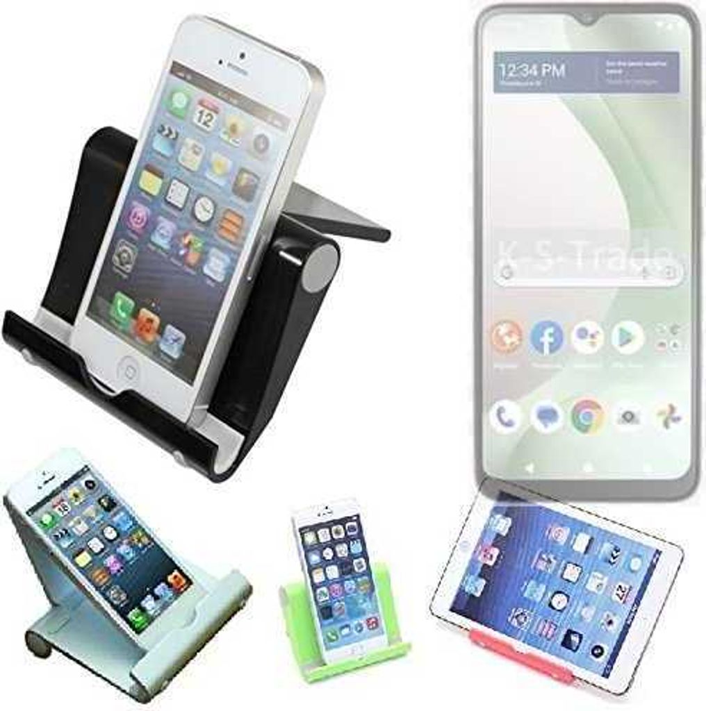 K-S-Trade Handy-Ständer kompatibel mit BLU View 5 Pro faltbarer Tischständer Smartphone Tablet Halterung Reise