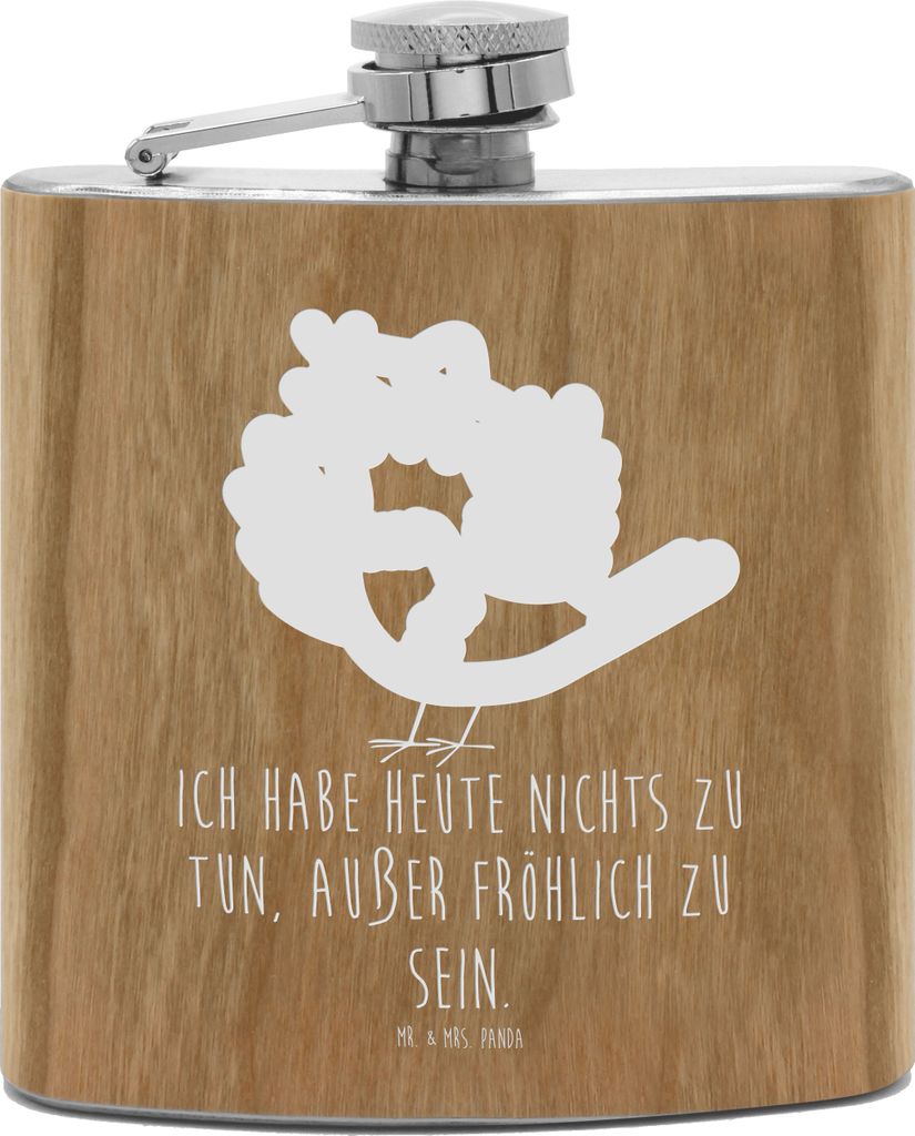 Mr. & Mrs. Panda Flachmann Rabe Sombrero - Transparent - Geschenk, holz, feldflasche, Elster, Vogel, Vögel, Spruch Positiv, Tiere, Aus Edelstahl, ...
