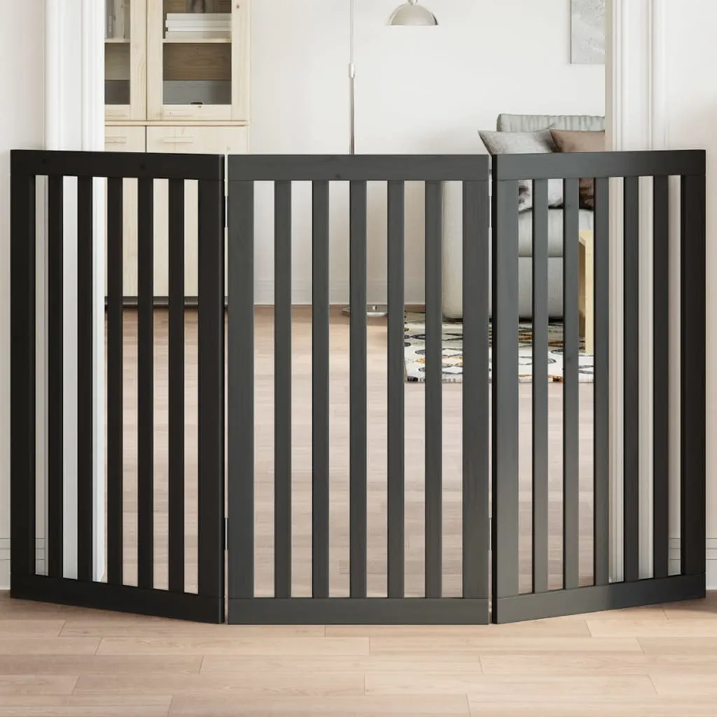 Barriera Cani BEI CLORIS 150cm Legno Nero Pieghevole per Interni