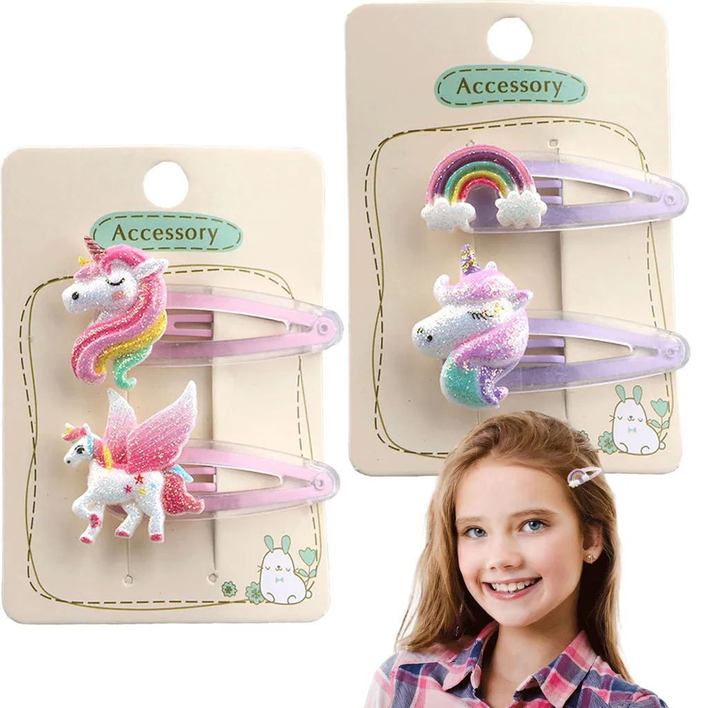 Barrettes licorne anti-glisse pour filles, maintien cheveux efficace
