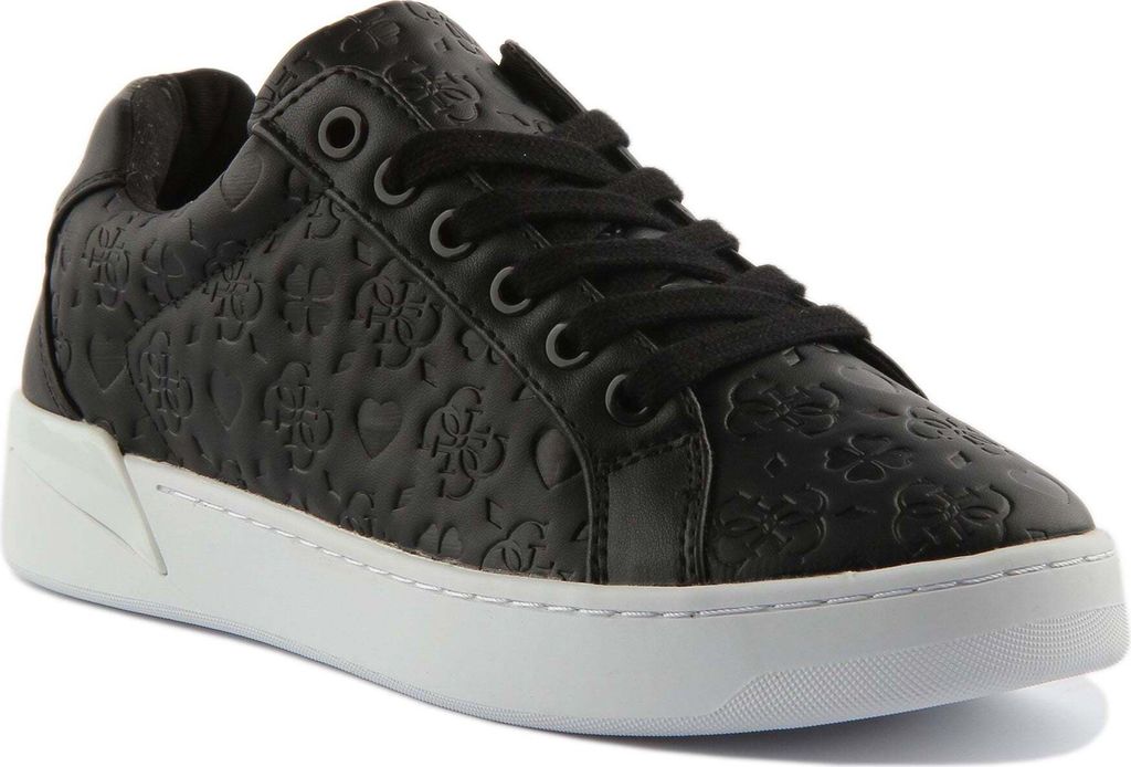 Guess Rylita Frauen Schnürung Debossed 4G Logo Synthetik Turnschuhe Schwarz – undefined / Schwarz