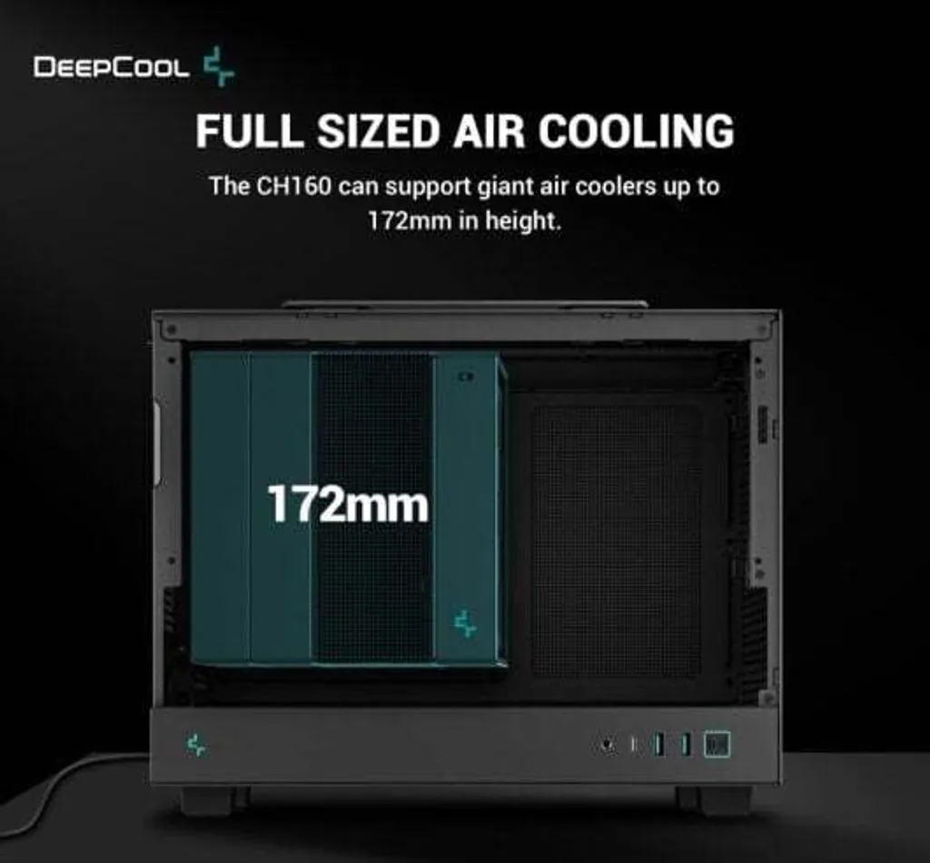 Boîtier PC Portable DeepCool CH160 - Idéal Setup Gaming Mini-ITX Noir - 15