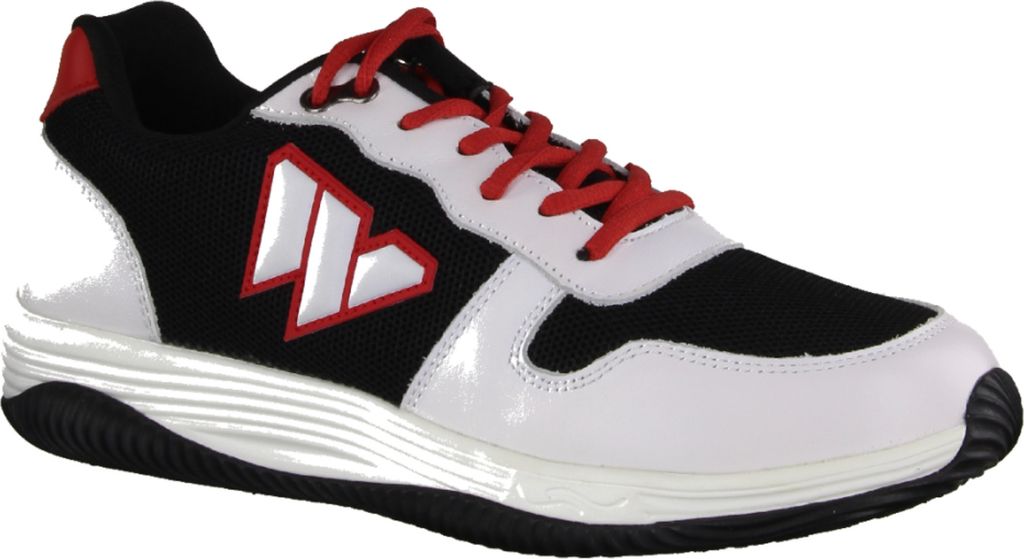 Wellbe Sydney Herren-Sneaker, Black/White/Red, Leder/Textil, Wechselfußbett - Herrenschuhe Sneaker / Schnürschuh, Schwarz, leder/textil (leicht w...