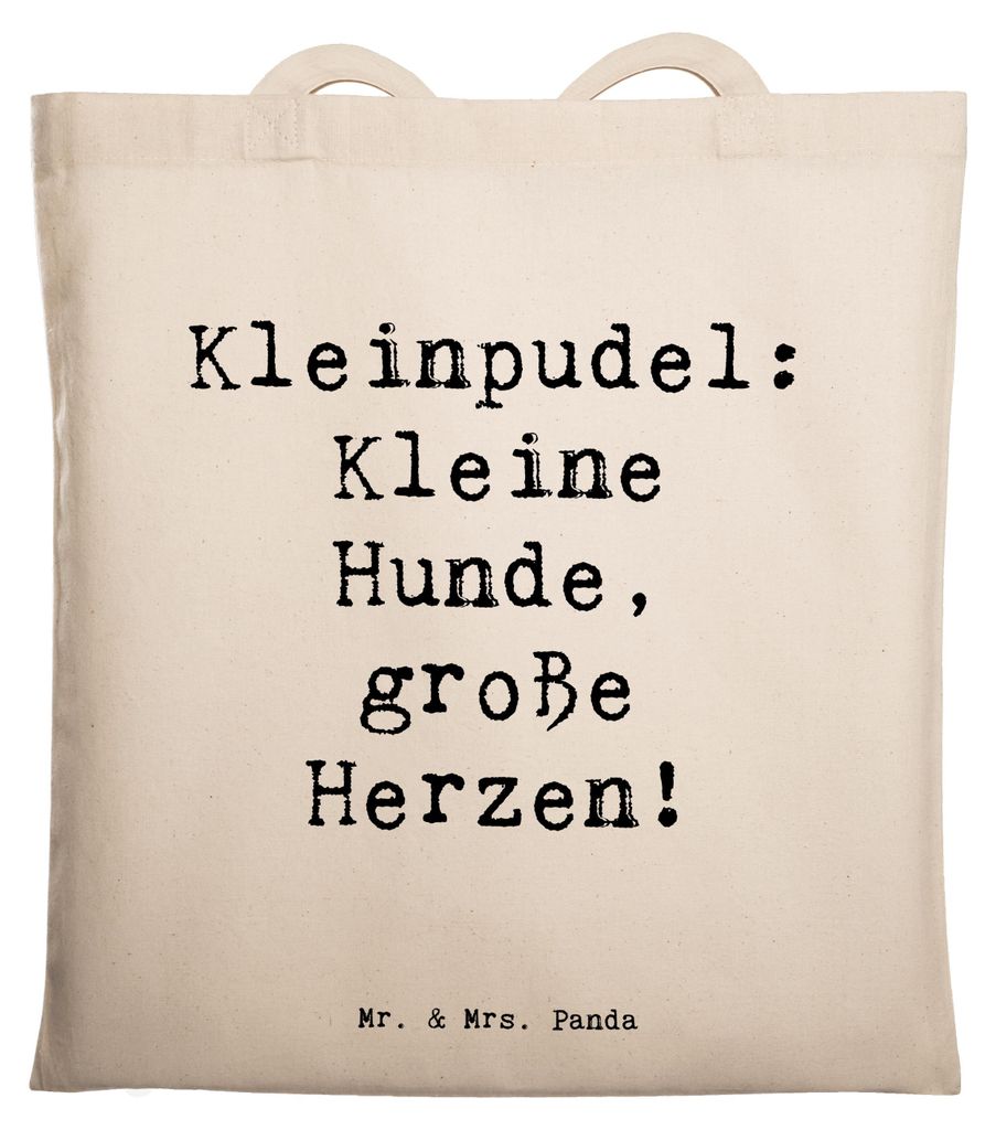 Mr. & Mrs. Panda Tote Bag Spruch Kleinpudel Liebe - Transparent - Geschenk, Laptoptasche, Tasche, Unitasche, Hunde, Hunderasse, intelligenter Hund,...