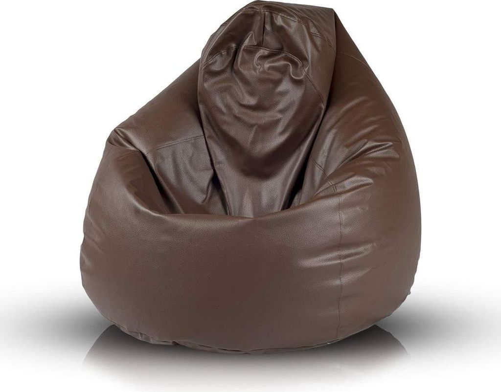 Ecopuf, Fuzzy, Sitzsack Pouf, Sack Poufsessel Pufsack Kinder, Erwachene, 80x110cm, Marrone Scuro E13